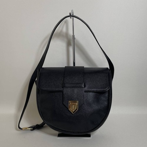 Yves Saint Laurent Shoulder Bag Black Leather 8.7x9.8xWidth in 81B156