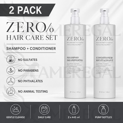 Zero% Shampoo & Conditioner Combo Twin Pack - 15oz Each - By Gilchrist & Soames
