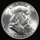 1948-D Benjamin Franklin Silver Half Dollar Denver Mint BU Uncirculated