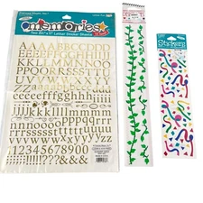 Mrs Grossman's Frances Meyer Scrapbooking Stickers Letters Vine Borders Confetti