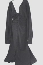 NEW NWT BALI ELF XXXL M L Black Bohemian Goth Velvet Sky Long Sleeve Dress