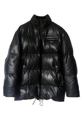 Prada Leather-Down Puffer Coat