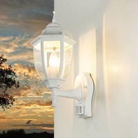 Wandlampe AußEn Bewegungsmelder IP44 E27 Weiß Aluminium Rustikal AußEnleuchte