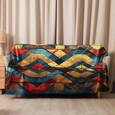 Sherpa Fleece Throw Blanket Clean Modern Look
