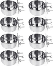 8 Pcs Bird Feeding Dish Cups,Parrot Food Bowl Clamp Holder Coop Cup Bird Cage Wa