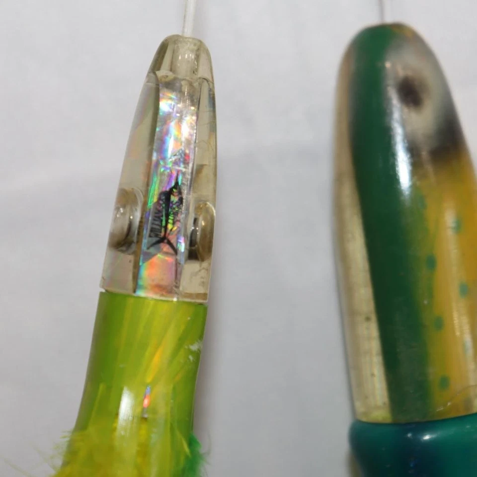 Lote de 3 señuelos de pesca de arrastre 6" Williamson 12" Jet Head 1 atún marlín desconocido Foto 3 de 4