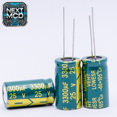 3300uF 25V 1-10 Stück Elko Radial Low ESR 2000h 13X25