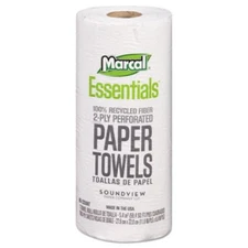 Marcal 06350 Perforated Kitchen Towels, White, 2-ply, 9"x11", 85 Sheets/roll, 30