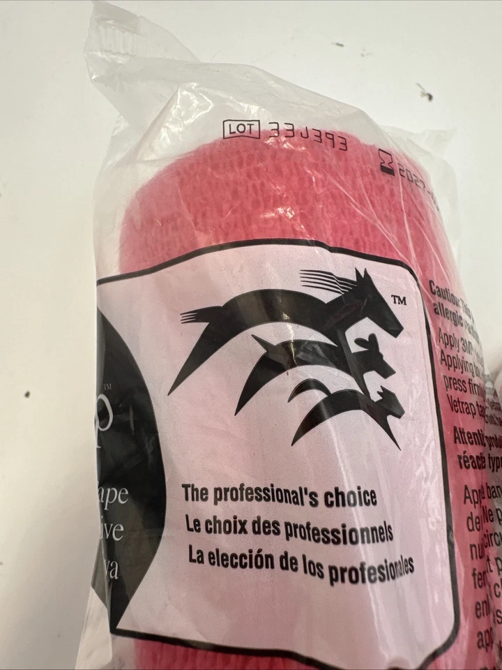 Lot Of 2 3M Vetrap 4 In. x 5 Yd. Bandaging Wrap, Red 1410R 3M 1410R Elastic - Image 3 of 4