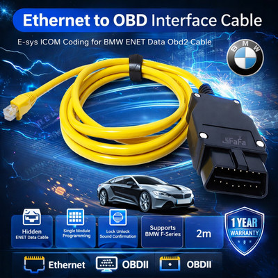 BMW ENET OBD2 Ethernet Cable 2M for F-Series Coding E-SYS ISTA Diagnostic Tool