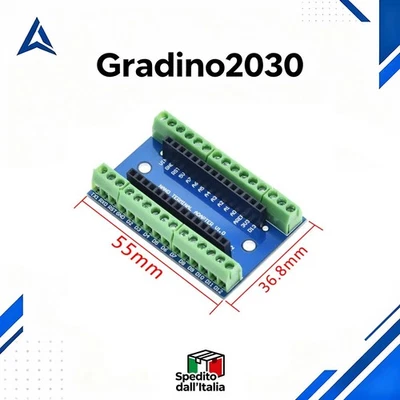 Basetta Adattatore per Arduino Nano V3.0 con Morsetti a Vite Shield Board