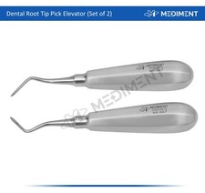 Set of 2 Dental Heidbrink Root Tip Pick Elevators Right Left Hygiene Instruments