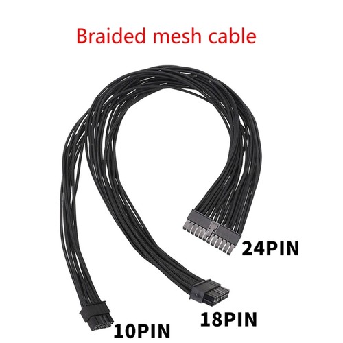 24Pin Cable 10+18PIN to 24PIN Power Connectors Sleeved Modulars Cable 60cm - Afbeelding 2 van 7
