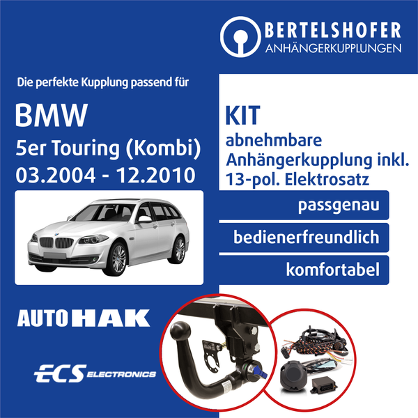 für BMW 5Er Touring (Kombi) Typ E61 03.2004-12.2010 AHK Abn. +13Pol Spez E-Satz-image