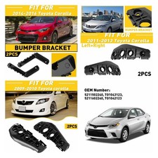 Bumper Bracket For 09-10/11-13/14-16 Toyota Corolla Driver Passenger Black H