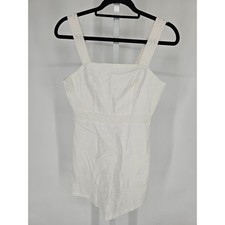 Copper Key Womens Sz S Mini Dress Solid White Eyelet Cotton Sleeveless