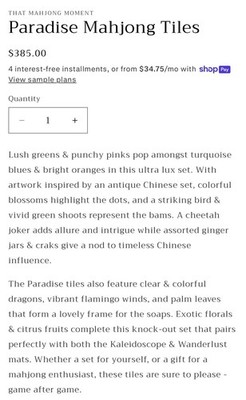 Mahjong Tiles 160 Set (Tiles Only)