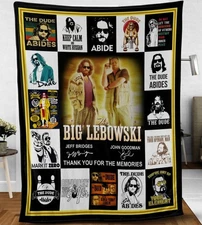 The Big Lebowski Blanket The Dude Retro Vintage Thank You Gifts Fleece Blanket