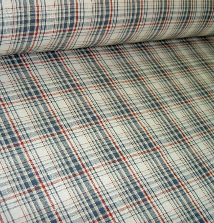 1.33 Yards Ralph Lauren Eagle Point Plaid Blue/Red - Image 3 of 4