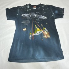Vintage Star Wars Episode I Blue Tshirt SINGLE STITCH Graphic Tee Youth XL