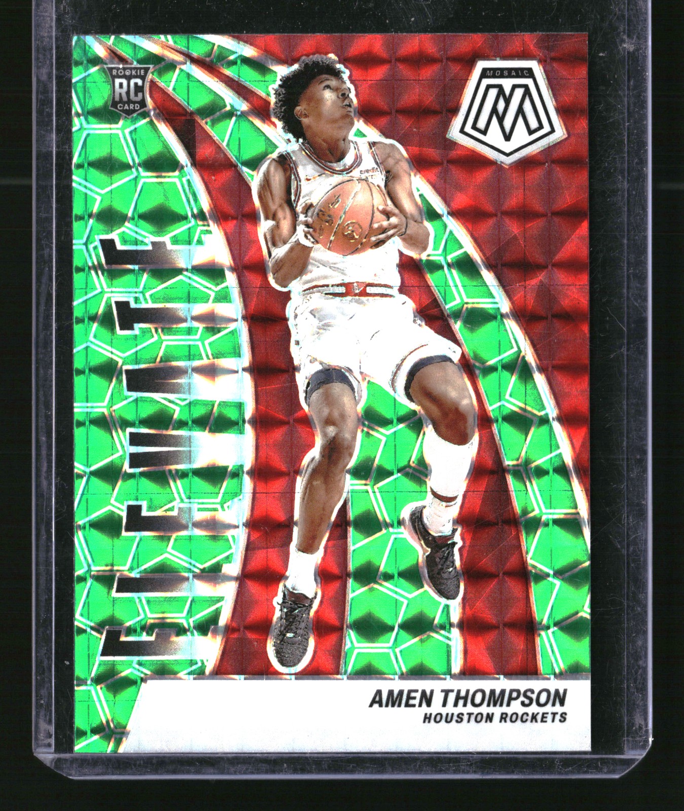 2023-24 Panini Mosaic #13 Amen Thompson Elevate Mosaic Green