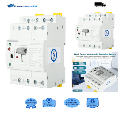 Automatischer Transferschalter ATS G2R 4P 63A DIN-Schiene Dual Power