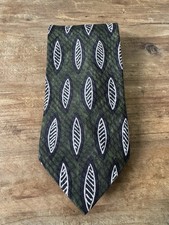 Vintage Boss Hugo Boss Silk Tie Retro Geometric Green Abstract