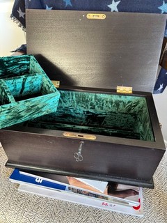 jewellery box lockable with two keys velour lined