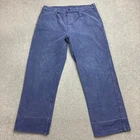 VINTAGE French Trousers Adult 34x28 Blue Workwear Moleskin Chore Utility Men