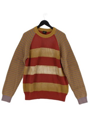 Paul Smith Herren Pullover L Multi Baumwolle mit Wollpullover Neu Mit Etikett