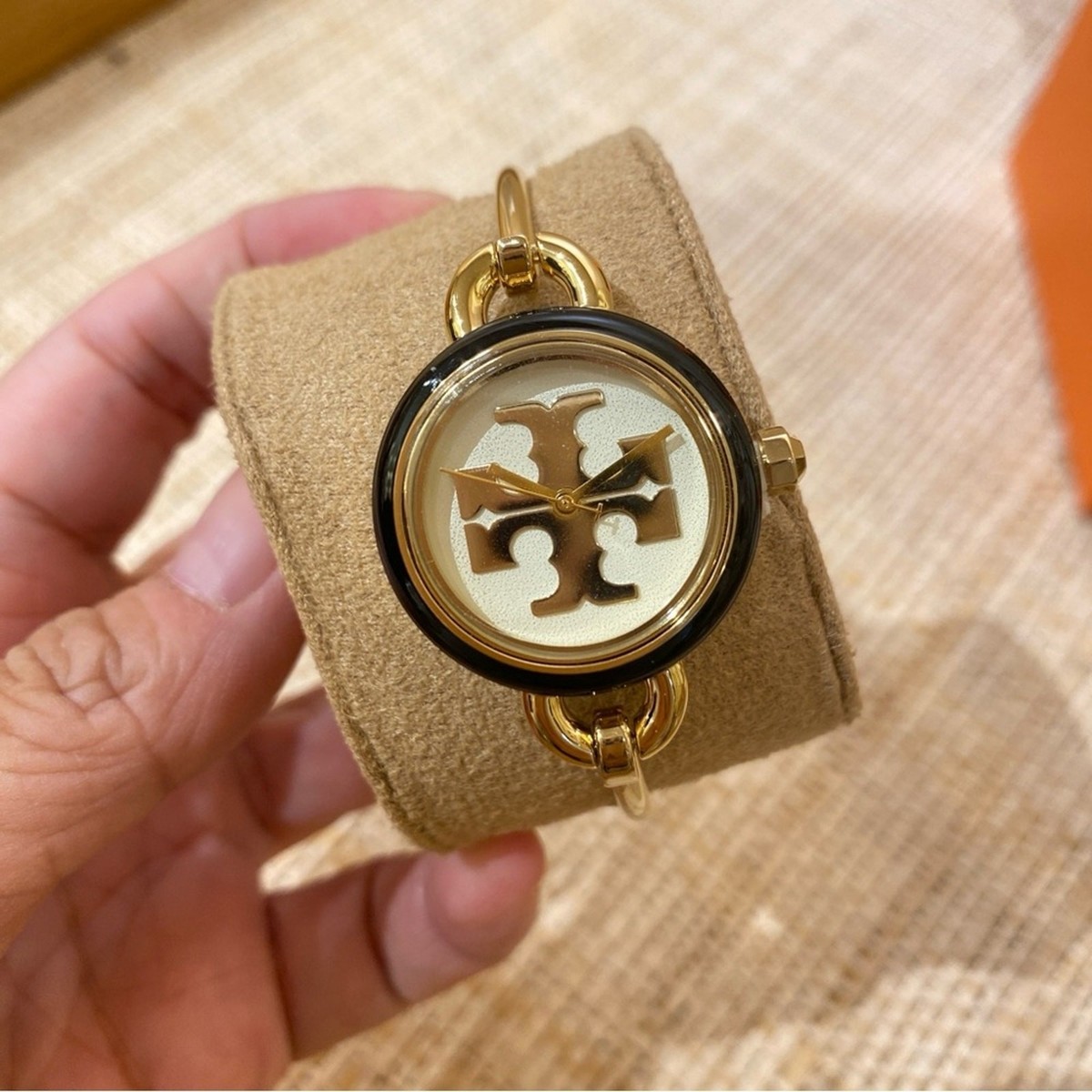 Tory Burch The Miller Gold-Tone Stainless Bangle Bracelet Watch