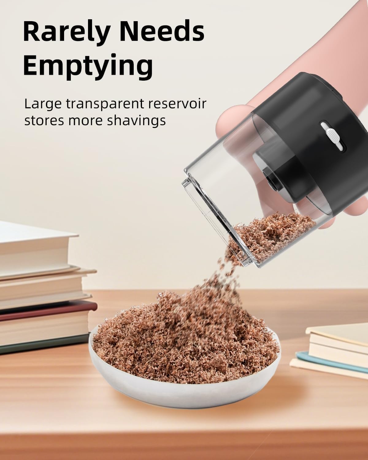 ZMOL Electric Pencil Sharpener for Colored Pencils, Auto Stop,Battery Black 