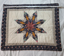 Oreiller matelassé coton style ancien vintage motif étoile factice 23,5" x 29" multi