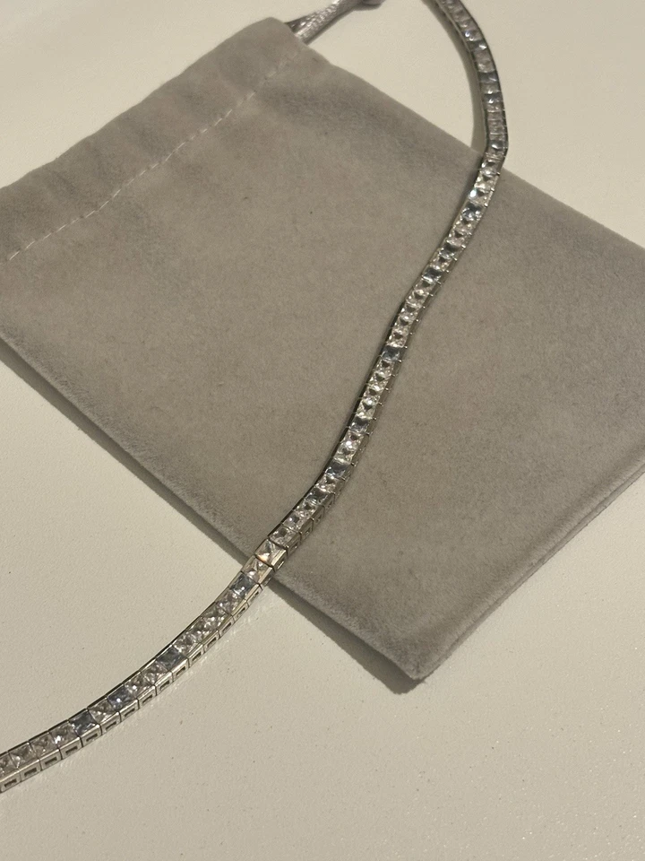 Pulsera tenis Hatton Labs en plata de ley .925, piedras en blanco y azul Foto 2 de 3