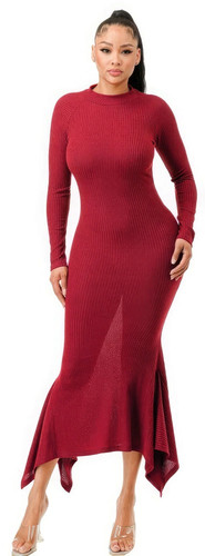 Soft faux wool long dress