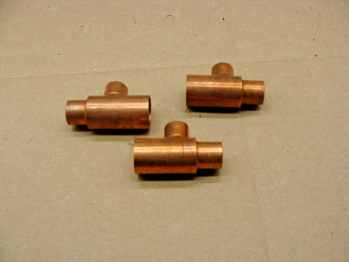 3/4" X 1/2" X 1/2" COPPER SWEAT TEE FITTING  LOT OF 3