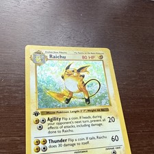 Raichu Pokémon TCG Shadowless Individual Collectible Card Game