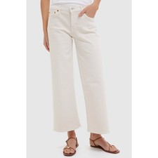 RE/DONE Mid Rise Wide Leg Crop - Vintage White Size 31 NWT D0087