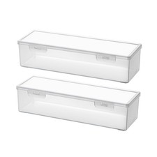 Clear Craft and Art Supply Storage Organizer, Small Deep Strips Container wit...