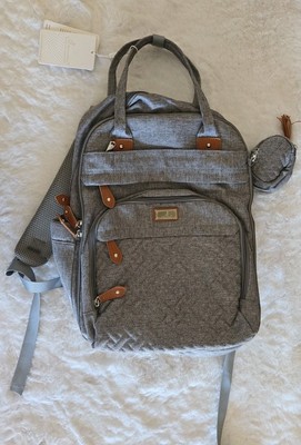 BabbleRoo Original Diaper Backpack Light Gray Quilted Baby 