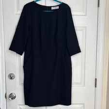 MM LaFleur black knee length dress with pockets Size +1 / size 14