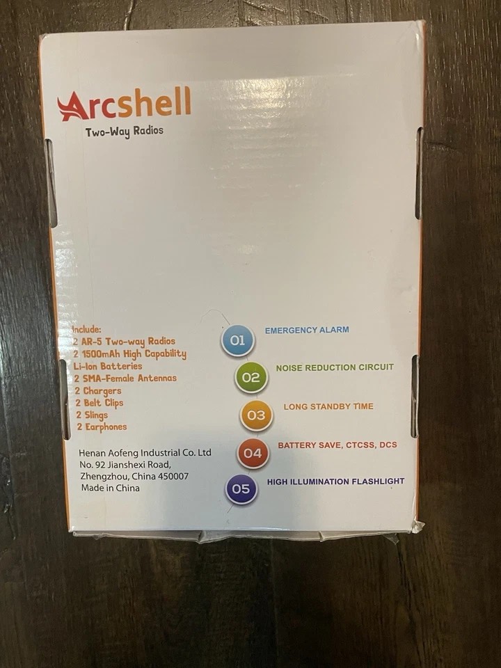 Set of Arcshell AR-5 Two-Way Walkie Talkies with Charger and Earpieces - 2 Pack - Image 3 of 3