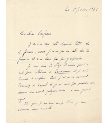 Lettre Autographe Signée Marcel Aymé - 1935, Manuscrit Littéraire XXe