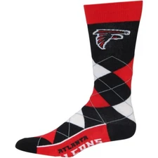 Atlanta Falcons NFL Argyle Socks One Size Fits Most Red Black White