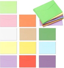 Mini Coloured Envelopes 60 Pcs Small Envelopes 12 Assorted Colours for Greeting