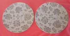 new Dash of That Chrysalis Gray Floral Appetizer Plate  set 2 pcs
