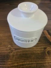 TAWACHES Everyday White Porcelain French Style Butter Keeper Bell Dish Farm