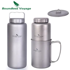 1050ml Titanium Water Bottle Leakproof Cycling Camping Sport Drinking Canteen