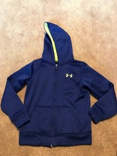 Boys Under Armour Blue Full Zip Hoodie Sweatshirt jacket Size XS
