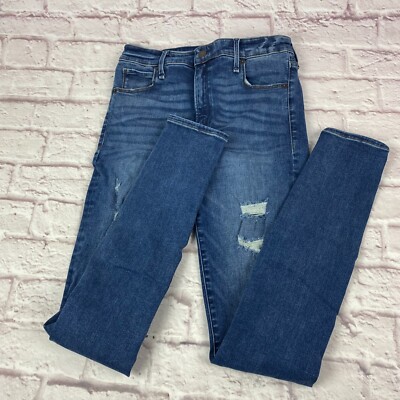 Abercrombie & Fitch Simone High Rise Super Skinny Jeans Distressed Size 27 Long